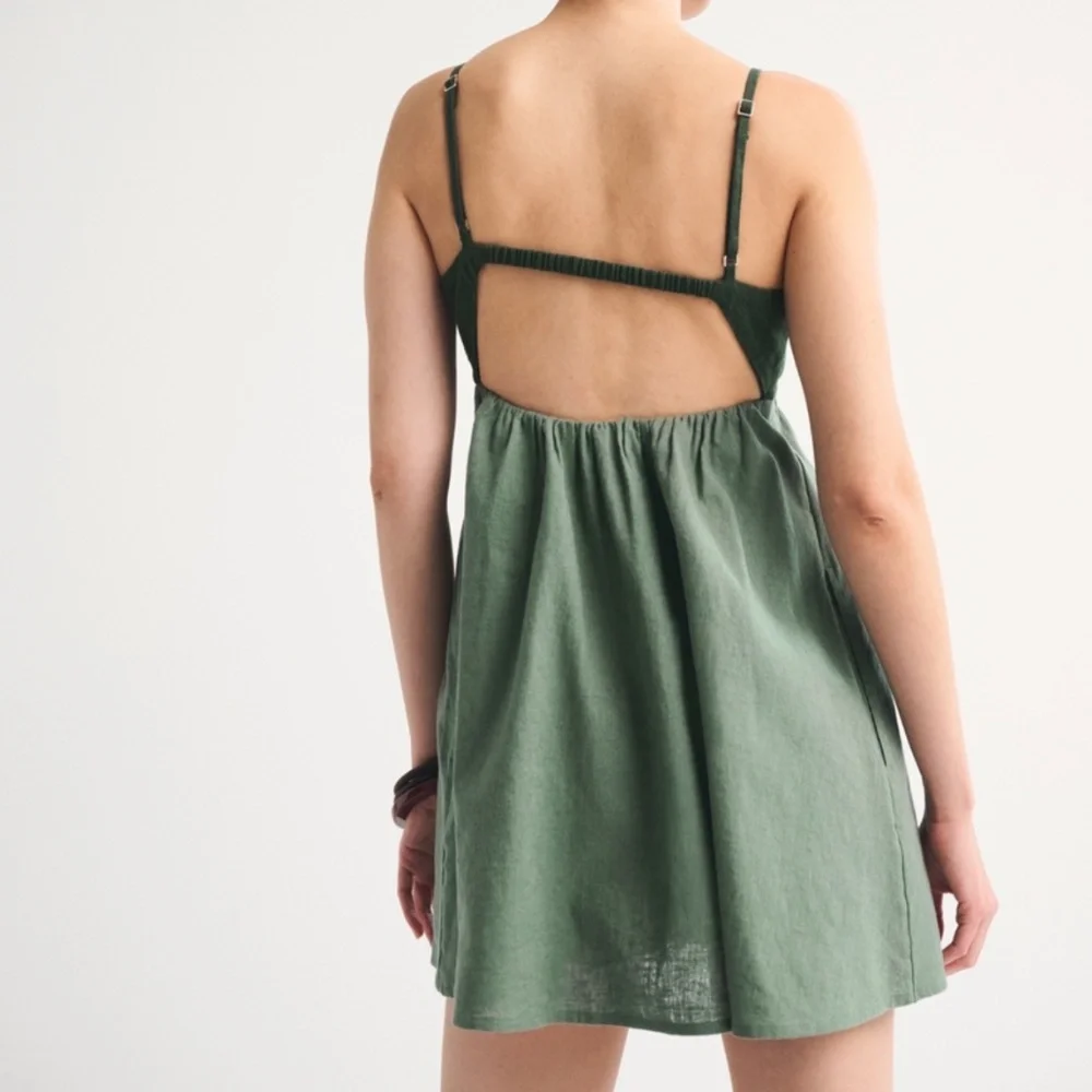 Bra-Free Tie-Front Linen-Blend Skort - Picture 2 of 2